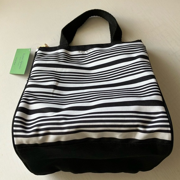 Kate Spade New York Black Stripe Lunch Bag (NWT) - Picture 6 of 16